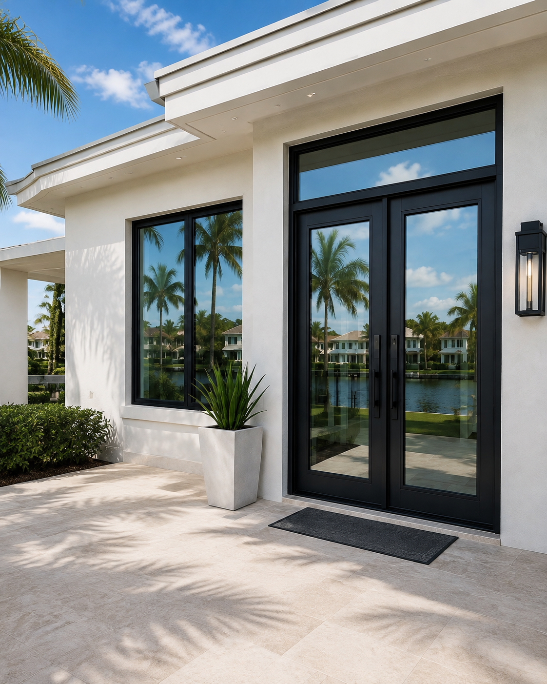 Modern South Florida home with impact-resistant windows and doors